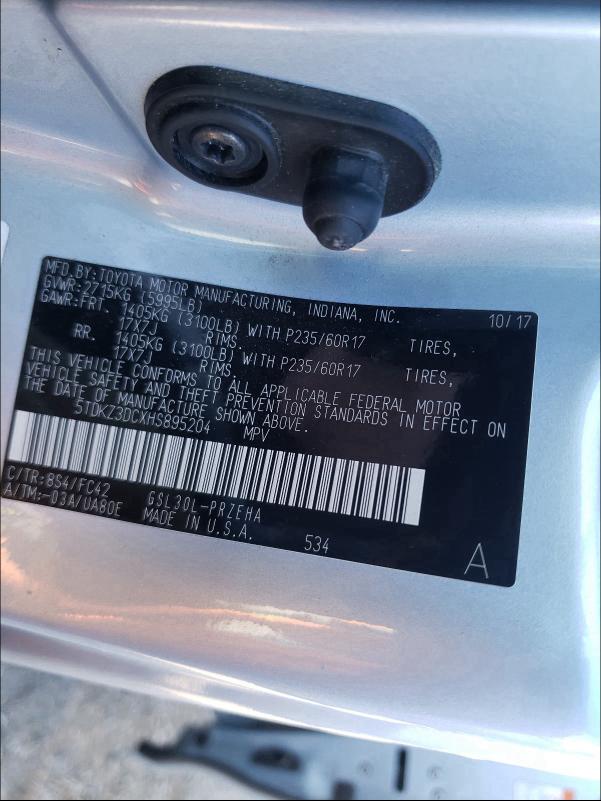 2017 TOYOTA SIENNA LE - 5TDKZ3DCXHS895204