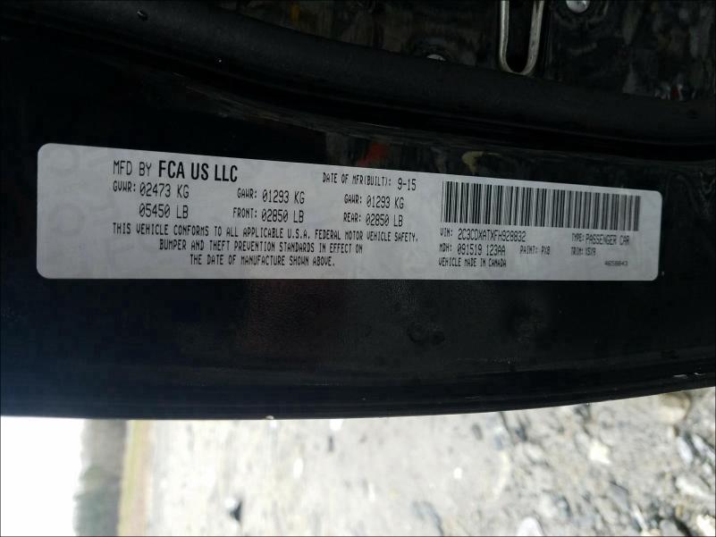 2015 DODGE CHARGER PO 2C3CDXATXFH928832