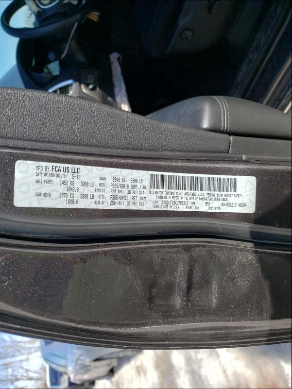 2019 DODGE DURANGO SS 1C4RDJFG9KC795315