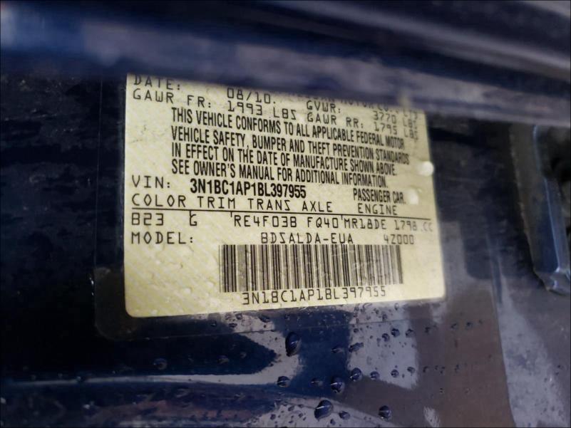 2011 NISSAN VERSA S 3N1BC1AP1BL397955