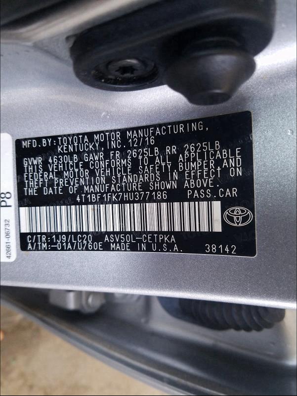 2017 TOYOTA CAMRY LE/X 4T1BF1FK7HU377186