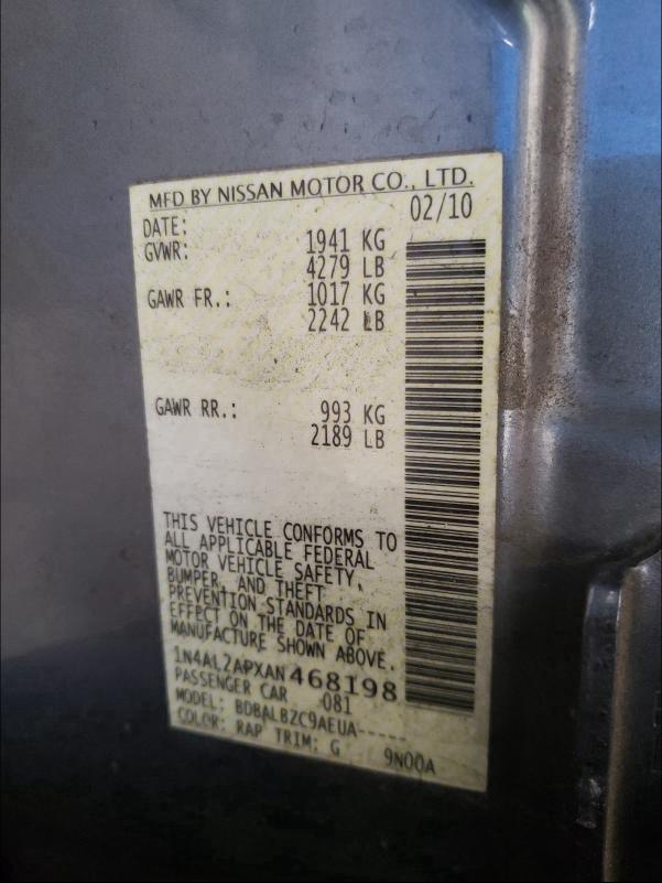 2010 NISSAN ALTIMA BAS 1N4AL2APXAN468198