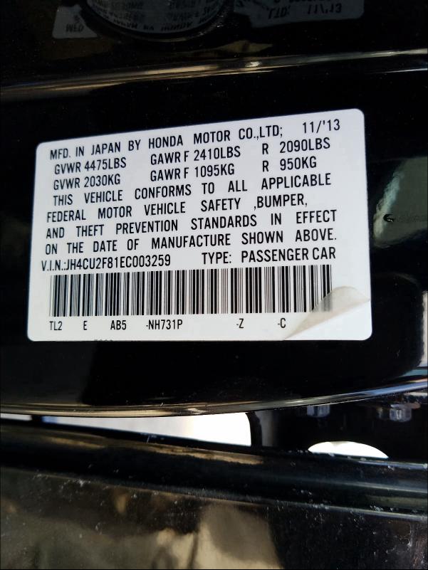 2014 ACURA TSX SE JH4CU2F81EC003259