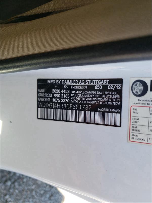 2012 MERCEDES-BENZ C 250 WDDGJ4HB8CF881787