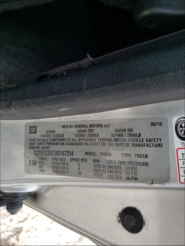 2010 GMC CANYON SLE 1GTKTCDE7A8147314