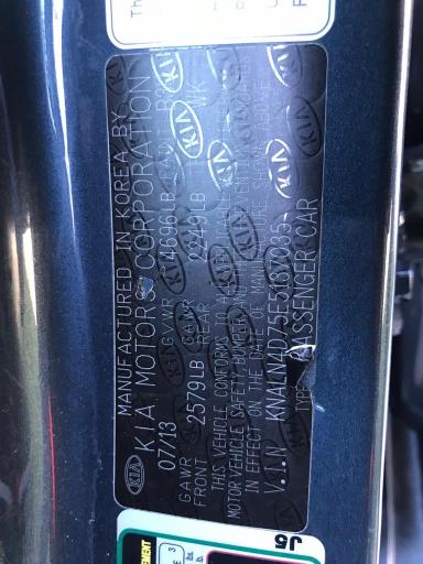 2014 KIA CADENZA PR KNALN4D75E5137035