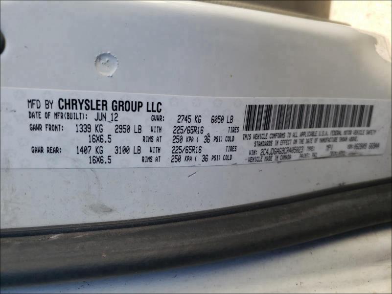 2012 DODGE RAM VAN 2C4JDGAG9CR405023