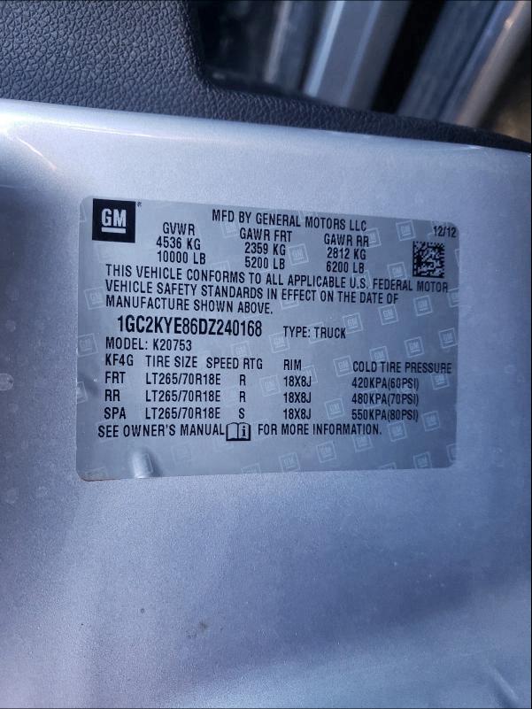 2013 CHEVROLET SILVERADO - 1GC2KYE86DZ240168