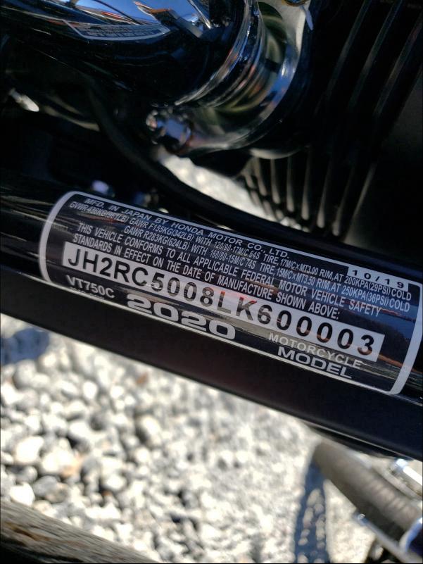 2020 HONDA VT750 C JH2RC5008LK600003