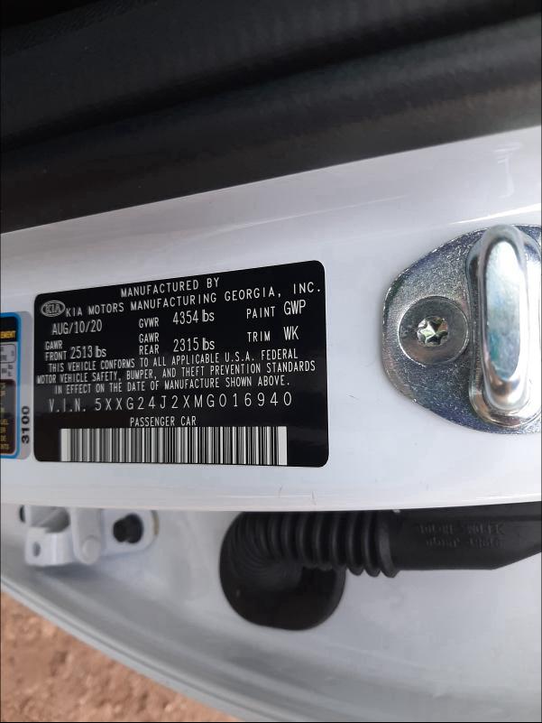 2021 KIA K5 LX 5XXG24J2XMG016940