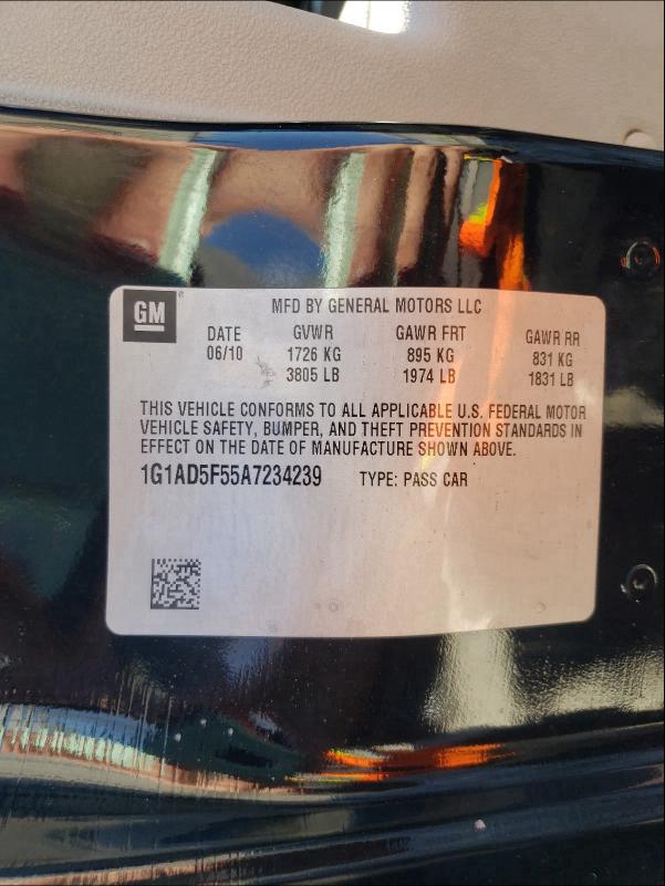 2010 CHEVROLET COBALT 1LT 1G1AD5F55A7234239
