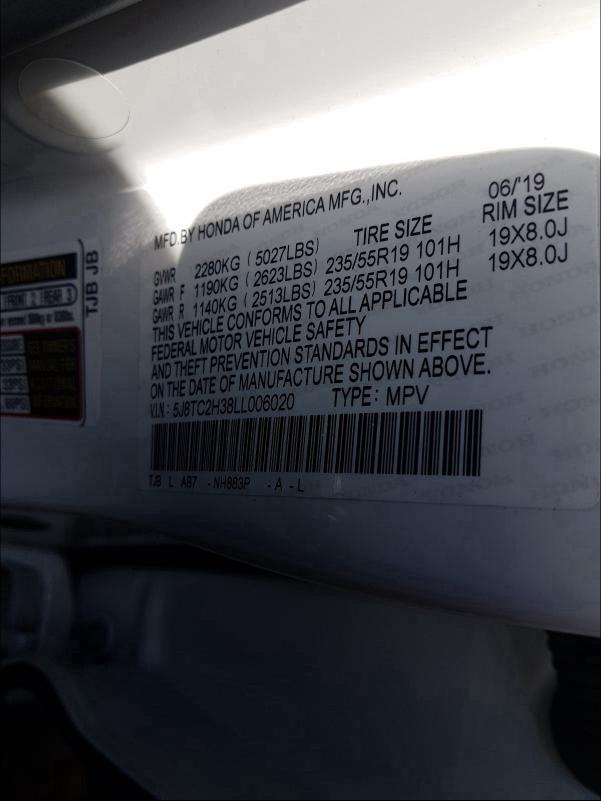 2020 ACURA RDX 5J8TC2H38LL006020