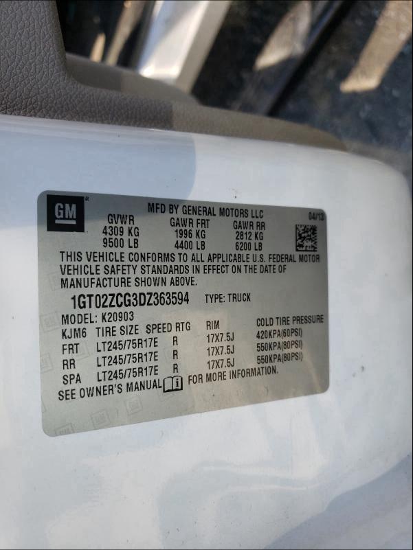 2013 GMC SIERRA K25 - 1GT02ZCG3DZ363594