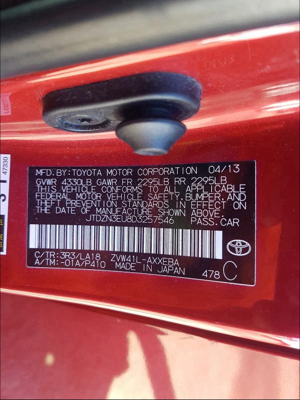 2013 TOYOTA PRIUS V JTDZN3EU8D3257546