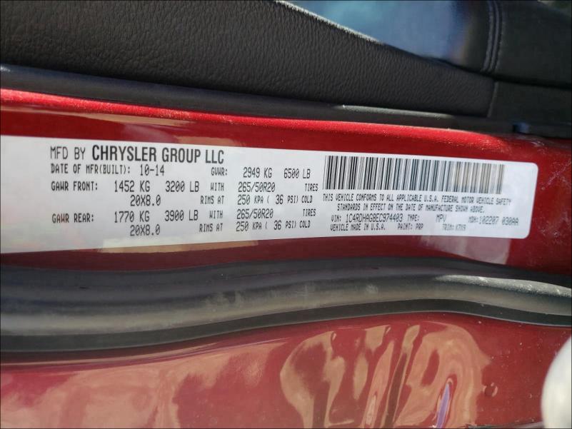 2014 DODGE DURANGO SX 1C4RDHAG8EC974403