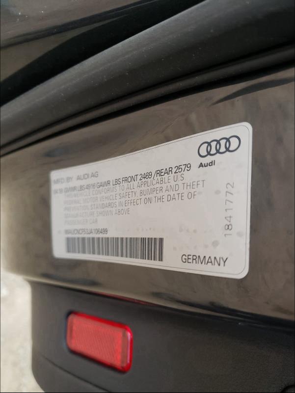 2018 AUDI A5 PRESTIG WAUCNCF53JA106499