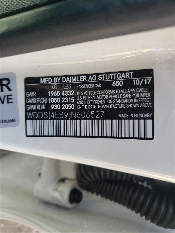 2018 MERCEDES-BENZ CLA 250 WDDSJ4EB9JN606527