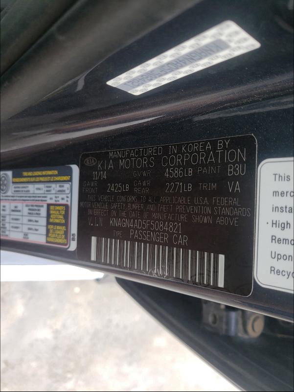 2015 KIA OPTIMA KNAGN4AD5F5084821