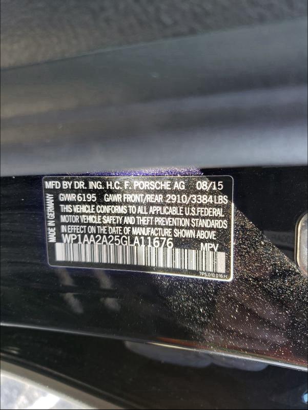 2016 PORSCHE CAYENNE WP1AA2A25GLA11676