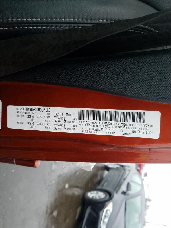 2014 JEEP WRANGLER U 1C4BJWEG3EL196410