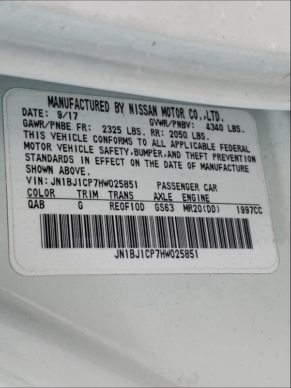 2017 NISSAN ROGUE SPOR JN1BJ1CP7HW025851