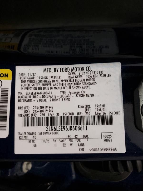 2018 LINCOLN MKZ RESERV 3LN6L5E96JR608611