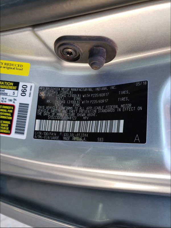 2018 TOYOTA SIENNA L 5TDZZ3DC7JS948123