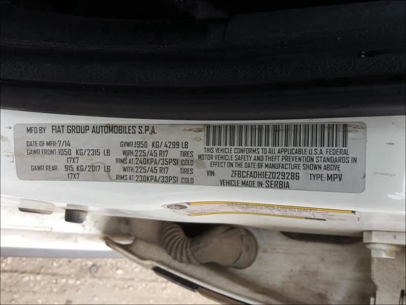 2014 FIAT 500L TREKK ZFBCFADH1EZ029286