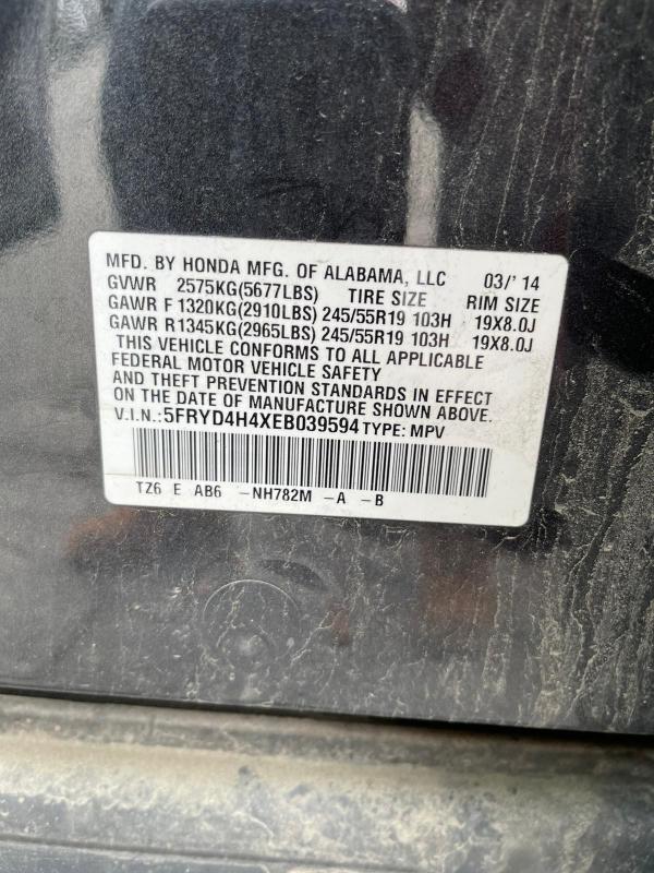 2014 ACURA MDX TECHNO 5FRYD4H4XEB039594