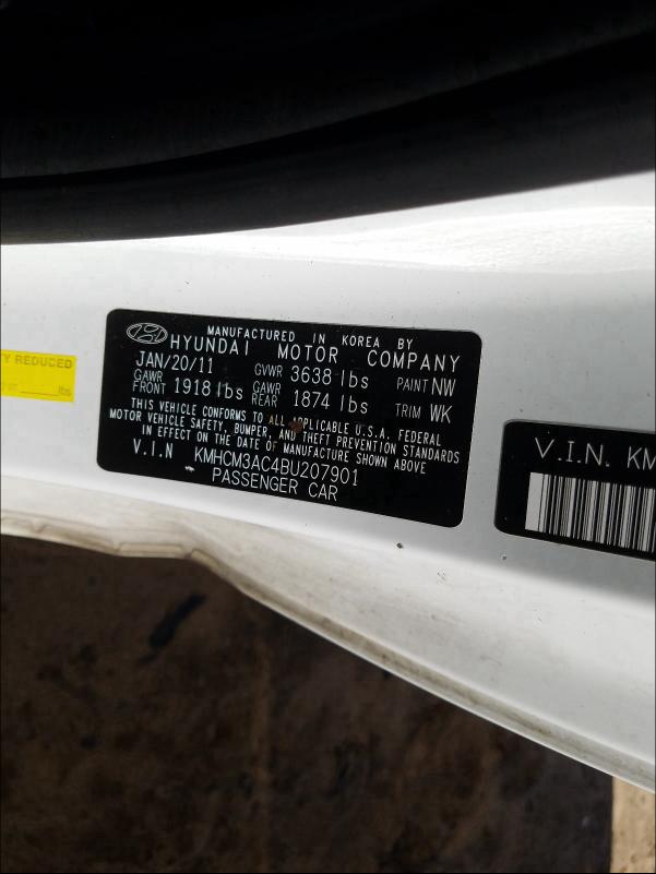 2011 HYUNDAI ACCENT GL KMHCM3AC4BU207901