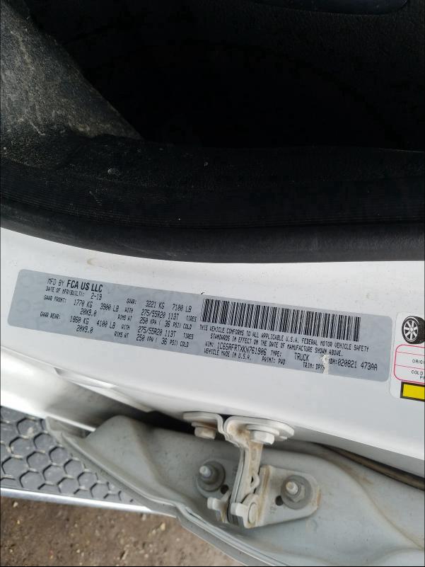 2019 RAM 1500 LARAM 1C6SRFRTXKN761906