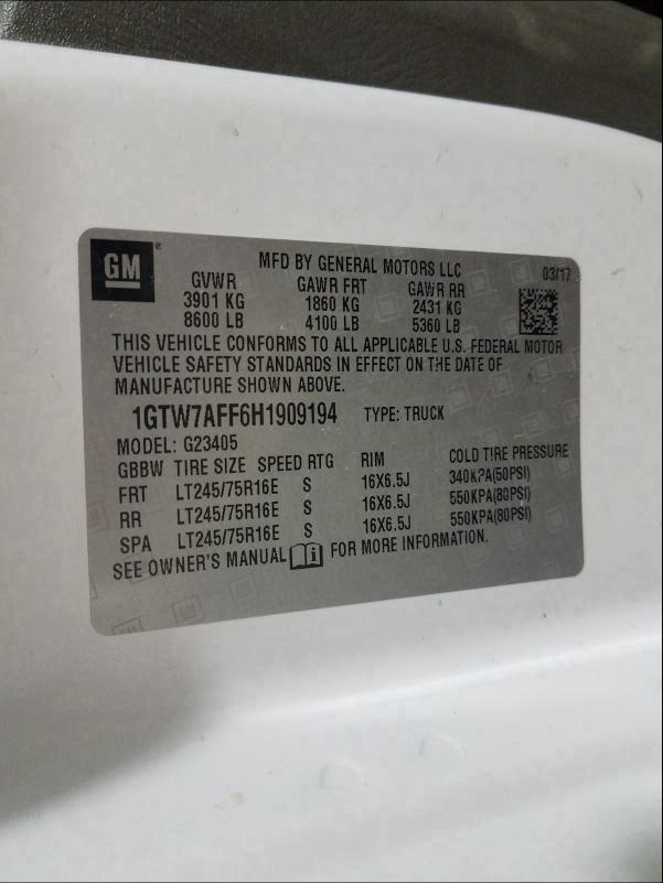 2017 GMC 1500 1GTW7AFF6H1909194