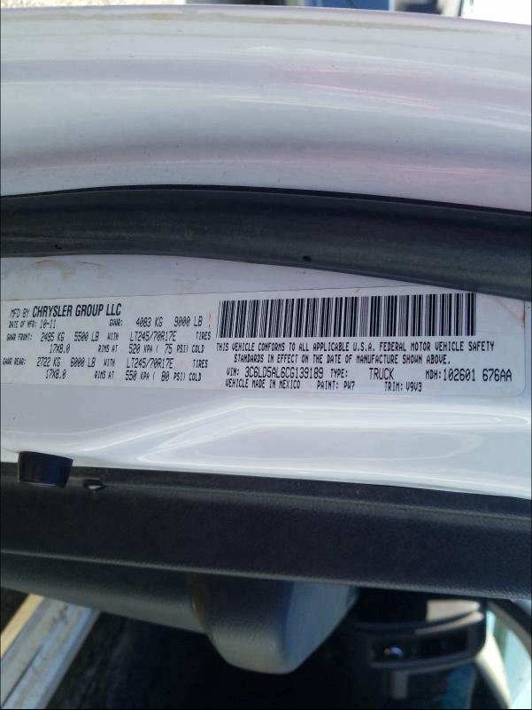 2012 DODGE RAM 2500 S - 3C6LD5AL6CG139189
