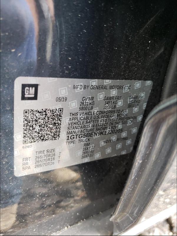 2019 GMC CANYON 1GTG5BEN9K1320205