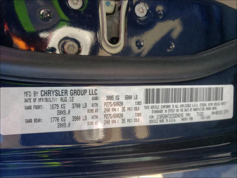 2012 DODGE RAM 1500 L 1C6RD6NT2CS324245