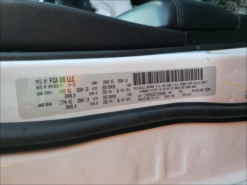 2015 DODGE DURANGO LI 1C4RDHDG3FC836989