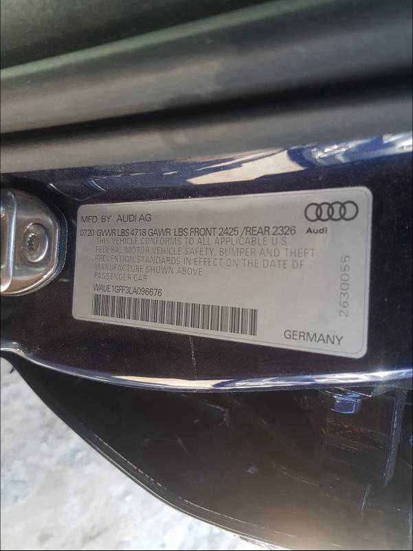2020 AUDI S3 TECHNIK WAUE1GFF3LA096676