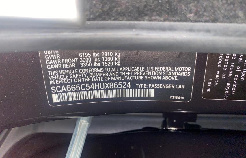 2017 ROLLS-ROYCE WRAITH SCA665C54HUX86524