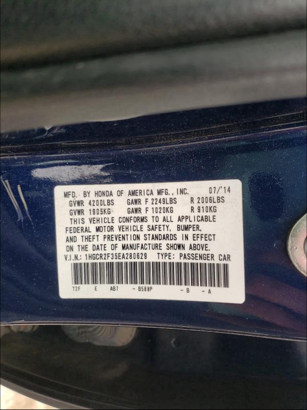 2014 HONDA ACCORD LX 1HGCR2F35EA280629