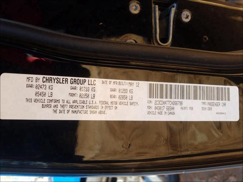 2012 DODGE CHARGER PO 2C3CDXAT7CH266798