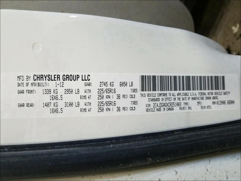 2012 DODGE RAM VAN 2C4JDGAGXCR251003