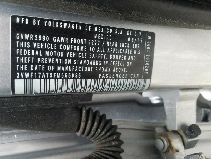 2015 VOLKSWAGEN BEETLE 1.8 3VWF17AT9FM655995
