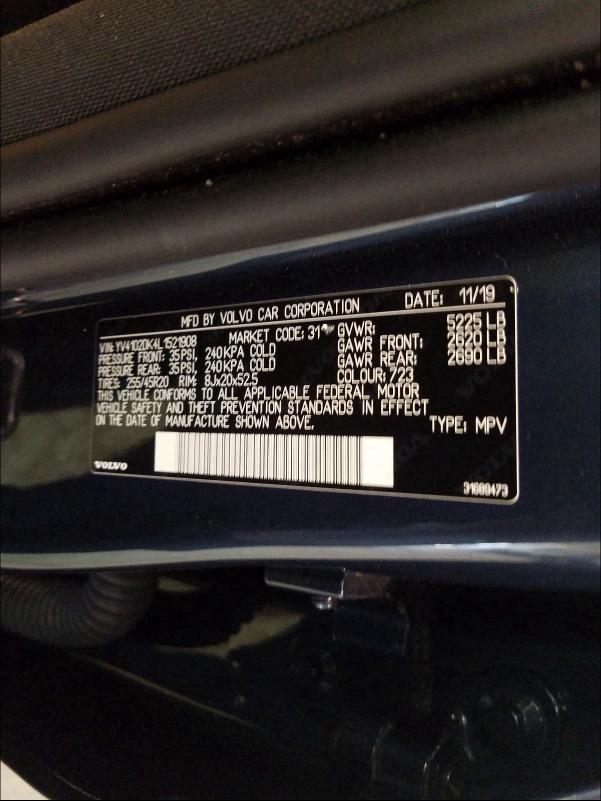 2020 VOLVO XC60 T5 MO YV4102DK4L1521908