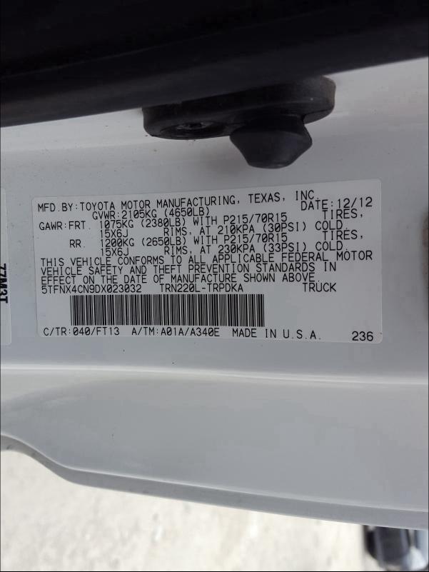 2013 TOYOTA TACOMA 5TFNX4CN9DX023032