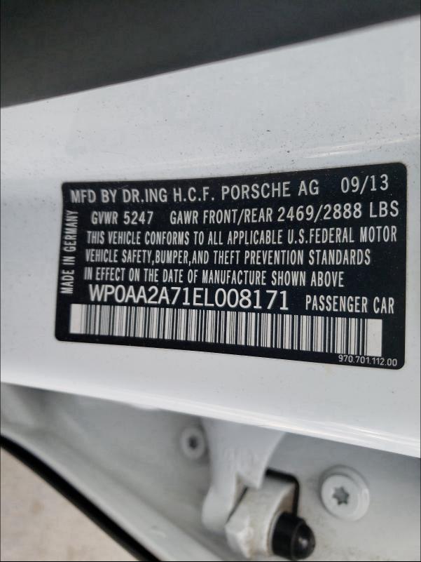 2014 PORSCHE PANAMERA 2 - WP0AA2A71EL008171