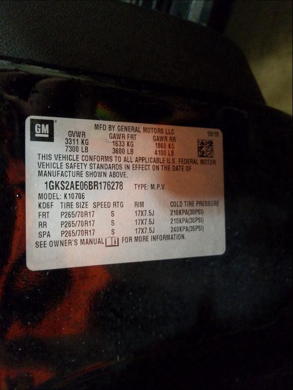 2011 GMC YUKON SLE 1GKS2AE06BR176278