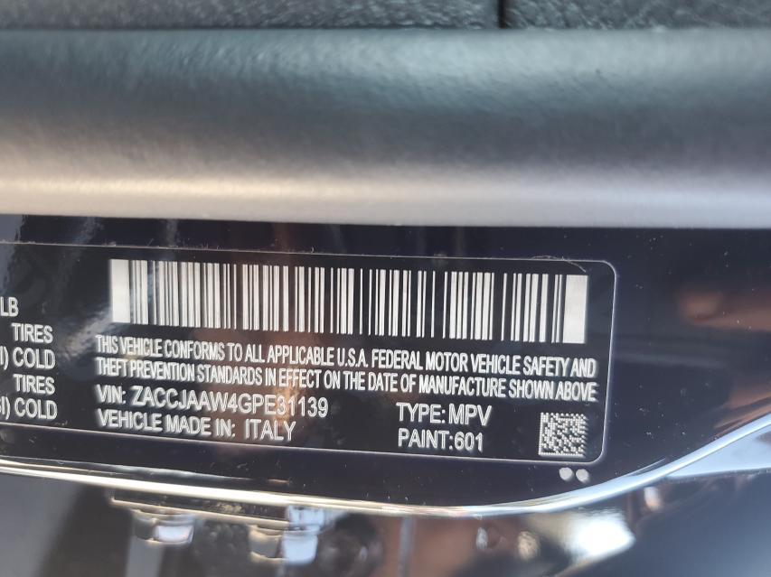 2016 JEEP RENEGADE S ZACCJAAW4GPE31139