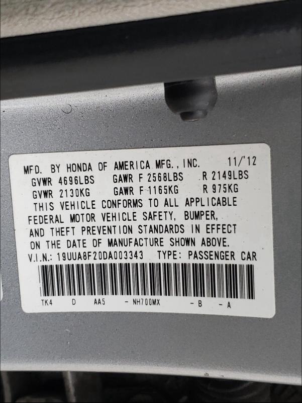 2013 ACURA TL 19UUA8F20DA003343