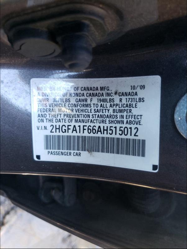 2010 HONDA CIVIC LX-S 2HGFA1F66AH515012