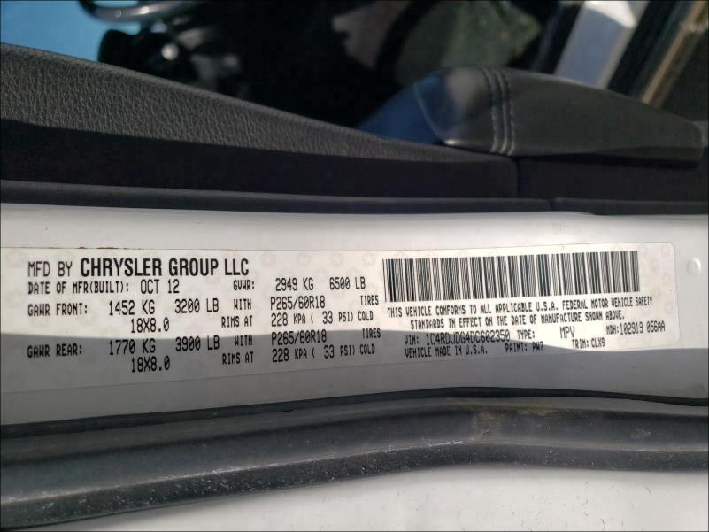 2013 DODGE DURANGO CR 1C4RDJDG4DC602350